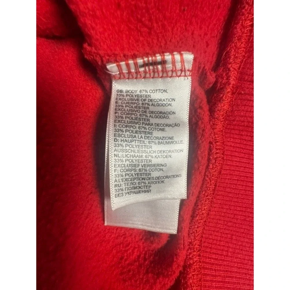 The North Face Hoodie Mens XL Red Black Colorblock Pullover Logo Sweatshirt
